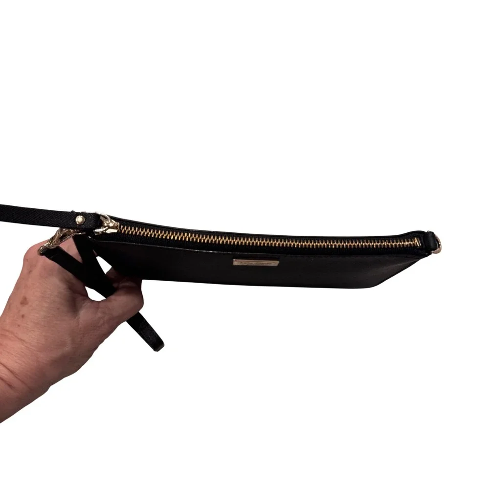 Kate Spade New York Black‎ Saffiano Leather Wristlet Pouch Clutch 8x5